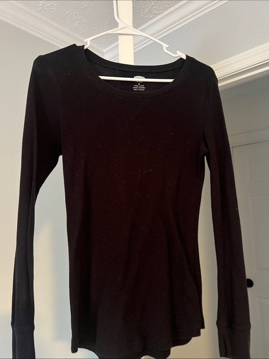 Old Navy Tops - Old Navy Black Ribbed Long-Sleeve Scoop Neck Top